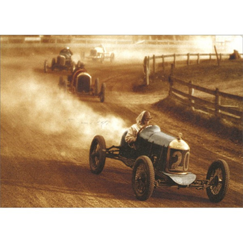 Auto Race On Dirt Track America Collection Birthday Card