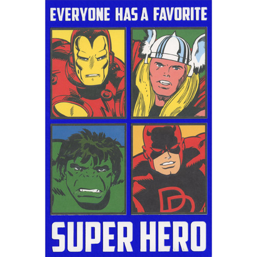Marvel: Iron Man, Thor, Hulk and Daredevil: Everyone Has a Favorite Super Hero Father's Day Card for Dad: Everyone has a favorite Super Hero