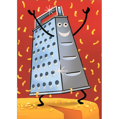 Smiling Cheese Grater Funny / Humorous A-Press Thank You Card