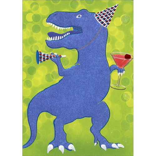 Dinosaur Birthday Party Funny / Humorous A-Press Birthday Card