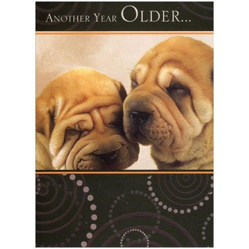 Wrinkle Dogs Funny / Humorous Birthday Card: Another year older…