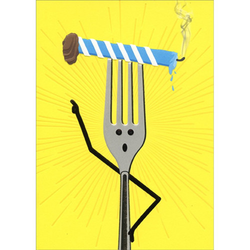 Birthday Candle Fork Funny / Humorous A-Press Birthday Card