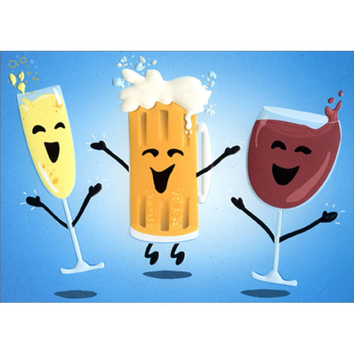 Mixed Drink Cheerleaders Funny / Humorous A-Press Congratulations Card