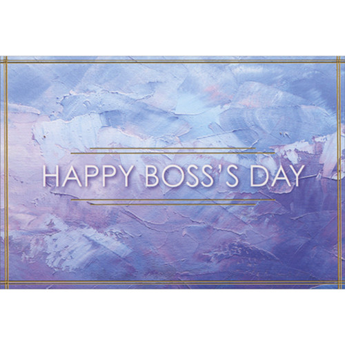 Happy Boss's Day on Blue and Purple Painting Boss's Day Card: Happy Boss's Day