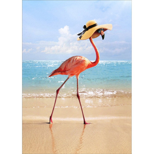 Fancy Flamingo On Beach Funny / Humorous Mother's Day Card