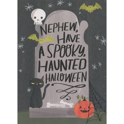 Nephew, Have a Spooky Haunted Halloween Tombstone Halloween Card: Nephew, Have a Spooky, Haunted Halloween