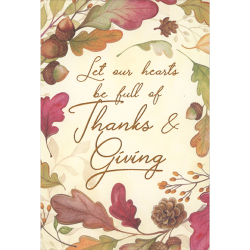 Let Our Hearts Be Full of Thanks and Giving: Autumn Branches Thanksgiving Card: Let our hearts be full of Thanks and Giving