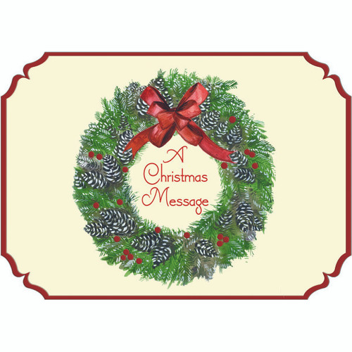 Wreath with Red Foil Accents: A Christmas Message Die Cut Box of 15 Christmas Cards: A Christmas Message