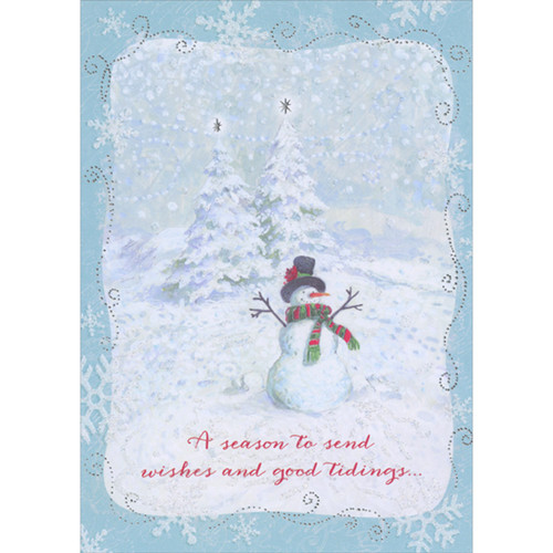 Snowman with Raised Arms: Send Wishes and Good Tidings Box of 15 Christmas Cards: A season to send wishes and good tidings…