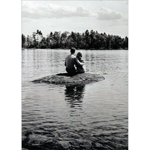 Couple on Rock in Lake George America Collection Our Anniversary Card