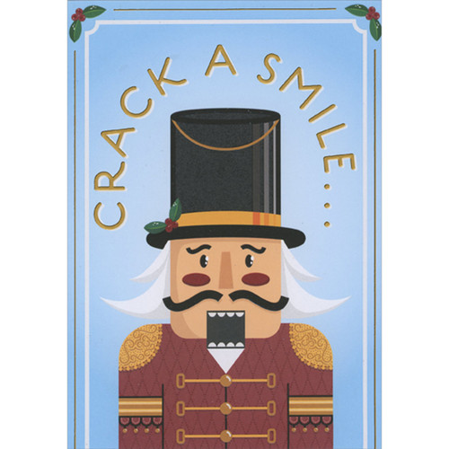 Crack a Smile: Nutcracker Funny / Humorous Christmas Card with Sliding Panel: Crack a Smile