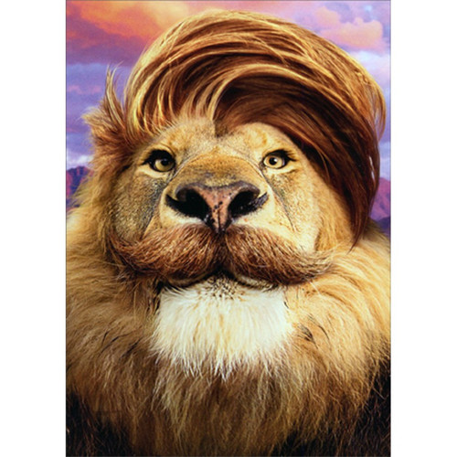 Lion with Comb Over and Mustache Humorous : Funny Father's Day Card