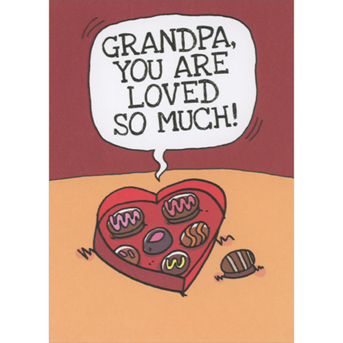 Talking Heart Shaped Box of Chocolates: Loved So Much Funny Valentine's Day Card for Grandpa: Grandpa, You are loved so much!