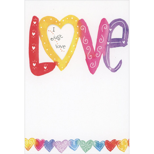 Watercolor Love with Die Cut Heart Shaped Window Romantic Valentine's Day Card: LOVE