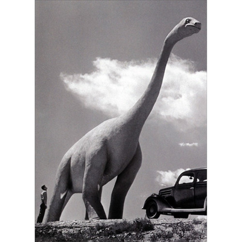 Dinosaur Statue : Vintage Photo America Collection Funny / Humorous Birthday Card