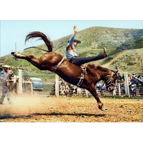 Cowboy Bronco Buster Riding Horse America Collection Birthday Card