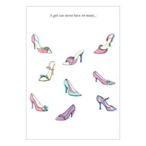 Pastel Colored Pumps Birthday Card: A girl can never have too many…