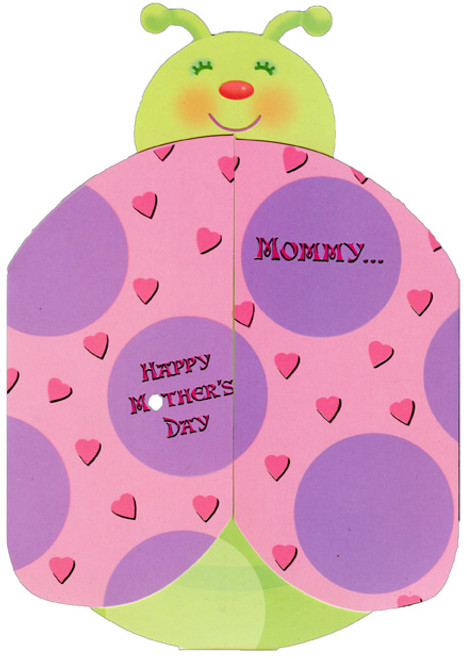 Ladybug Die Cut Gate Fold: Mommy Mother's Day Card: Happy Mother's Day Mommy…