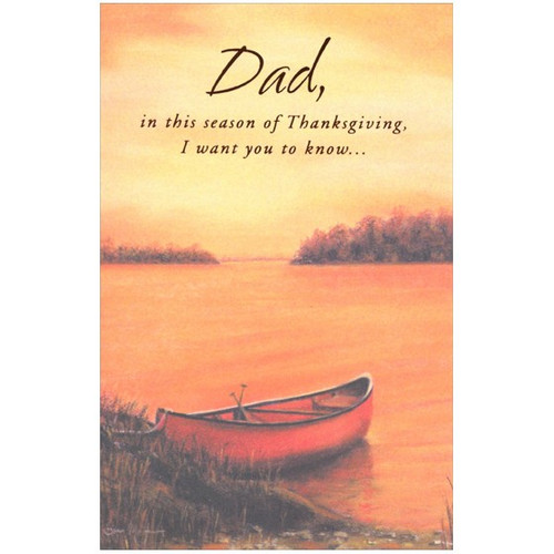 Rowboat on Orange Lake Thanksgiving Card for Dad: Dad, in this season of Thanksgiving, I want you to know...