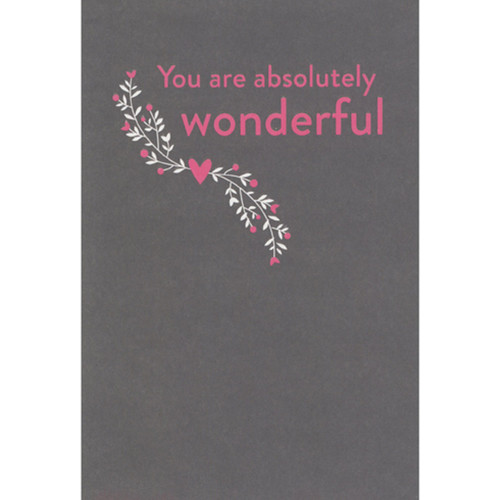 You're Absolutely Wonderful: White Branch with Pink Hearts Mother's Day Card: You are absolutely wonderful