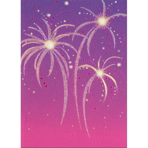 Fireworks A*Press Glitter Thank You Card