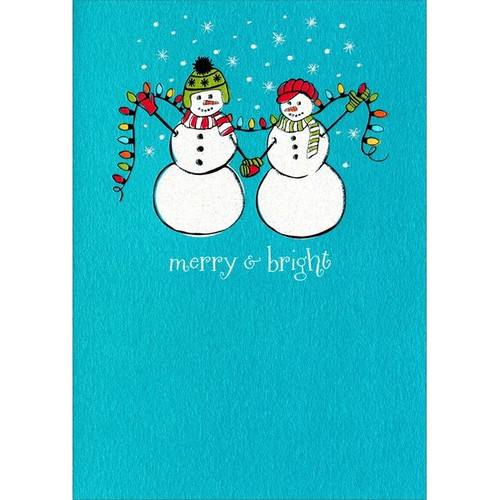 Snow People A*Press Christmas Card: merry & bright