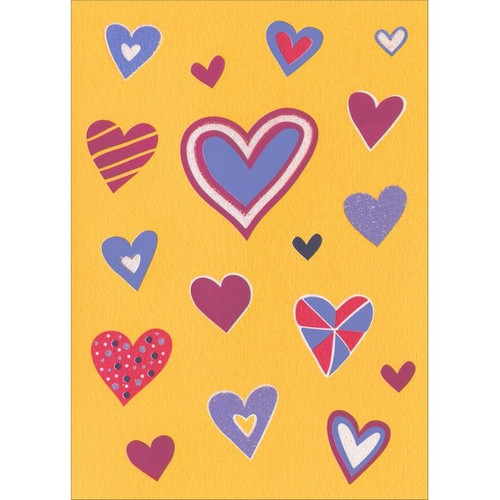 Quirky Hearts A*Press Foil & Glitter Valentine's Day Card