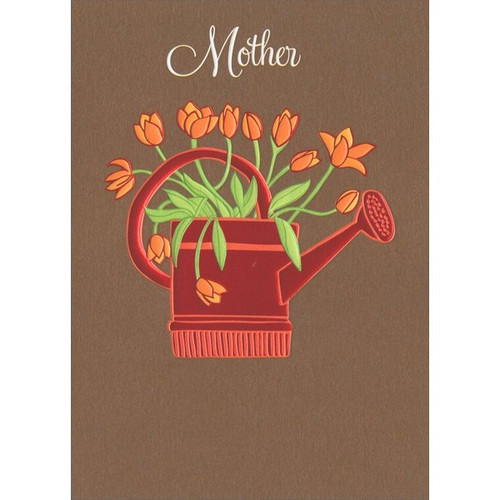 Watering Can A*Press Embossed Mother's Day Card: Mother