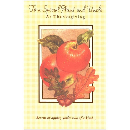 Apples and Acorns Thanksgiving Card for Aunt: For a Special Aunt and Uncle at Thanksgiving -- Acorns or apples, you're are two of a kind...