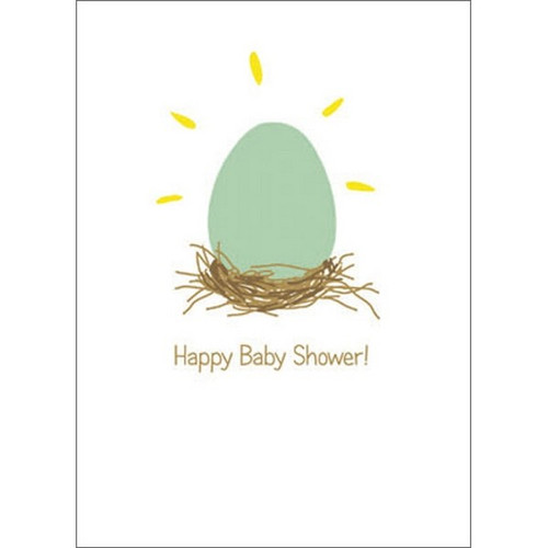 Egg In Nest A*Press New Baby Congratulations Card: Happy Baby Shower!