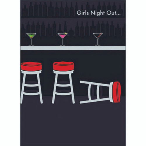 Bar Stools APress Birthday Card: Girls Night Out…