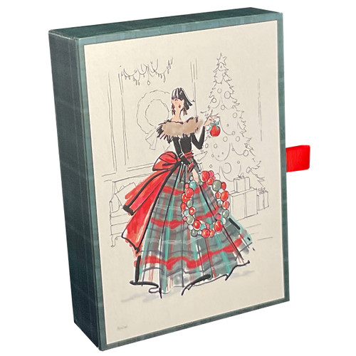 Holiday Fashionistas: Women in Holiday Attire Keepsake Box of 20 Assorted Christmas Cards