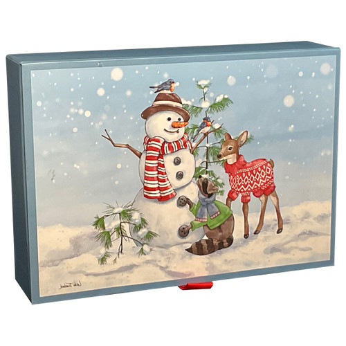 Festive Friends: Woodland Animals Decorating Trees Keepsake Box of 20 Assorted Christmas Cards