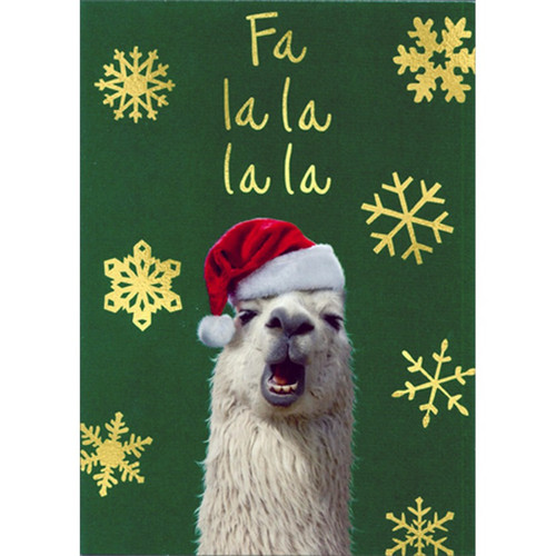 Fa La La La Llama Funny / Humorous Christmas Card: Fa la la la la