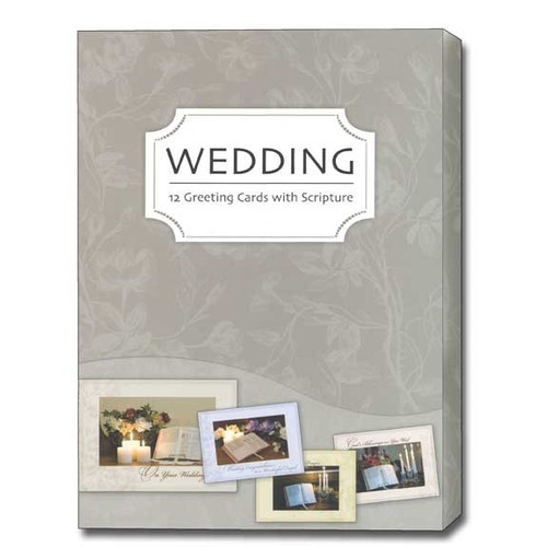 Treasured Moments Box of 12 Assorted Christian Wedding Congratulations Cards