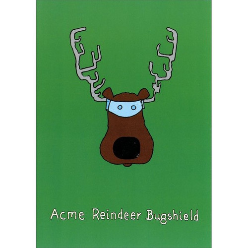 Reindeer Bugshield Funny / Humorous Christmas Card: Acme Reindeer Bugshield