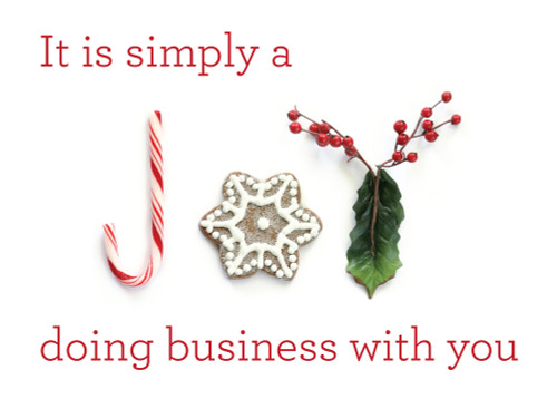 Simply a Joy Doing Business with You: Candy Cane, Cookie and Holly Thank You Box of 25 Business Thank You Holiday Cards: It's simply a Joy doing business with you