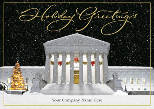 Jolly Justice: Supreme Court Building Legal Box of 25 Custom Verse Attorney / Lawyer Holiday Cards: Holiday Greetings