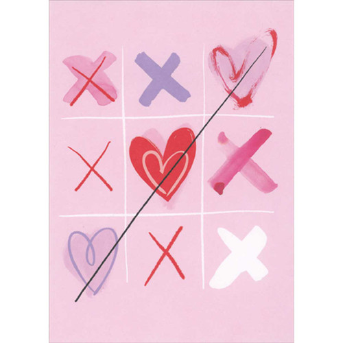 Diagonal Hearts on Tic Tac Toe Board Valentine's Day Card for The One I Love