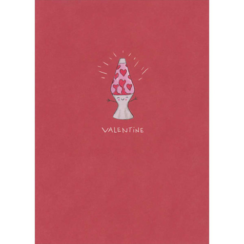 Lava Lamp with Floating Pink Hearts Valentine's Day Card: Valentine
