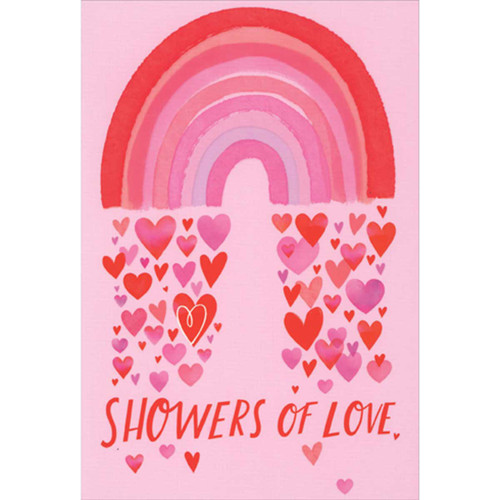 Showers of Love: Rainbow Raining Hearts Valentine's Day Card: Showers of Love