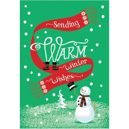 Warm Winter Wishes Snowman Box of 18 Christmas Cards: Sending Warm Winter Wishes