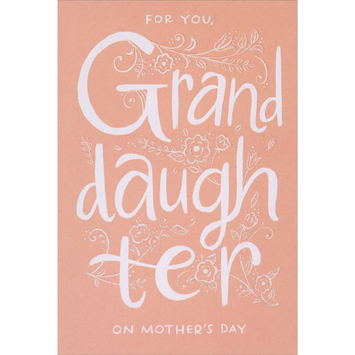 Sparkling White Flowers Growing From Shimmering Text Mother's Day Card for Granddaughter: For You, Granddaughter on Mother's Day