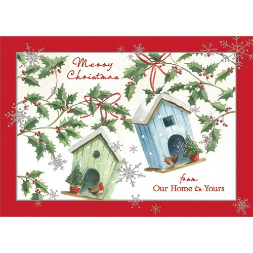 Bird Houses: Our Home to Yours Box of 18 Christmas Cards: Merry Christmas from Our Home to Yours