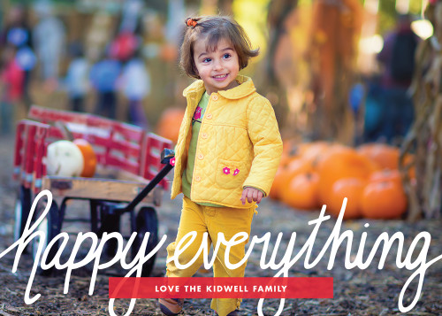 Happy Everything Box of 25 Custom Verse Holiday Flat Photo Cards: happy everything