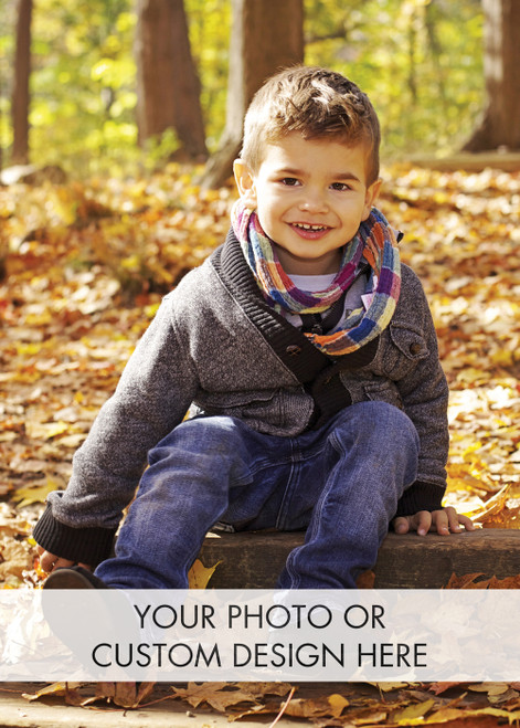 Vertical Image with White Banner Box of 25 Custom Verse Deluxe Holiday Photo Cards