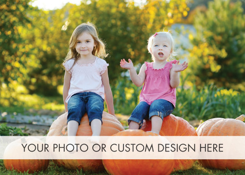 Custom Horizontal Image with White Banner Box of 25 Custom Verse Holiday Flat Photo Cards
