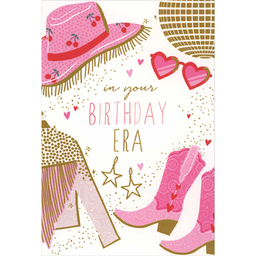 In Your Era: Pink Cowgirl Accessories Birthday Card: In Your Birthday Era