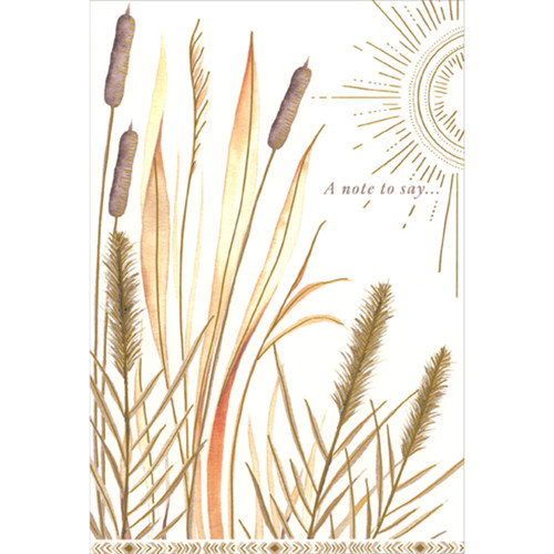 Cattail Reeds: Note to Say Thank You Card: A note to say…
