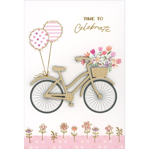 Time to Celebrate: Laser Cut Wooden 3D Bicycle Birthday Card: Time to Celebrate